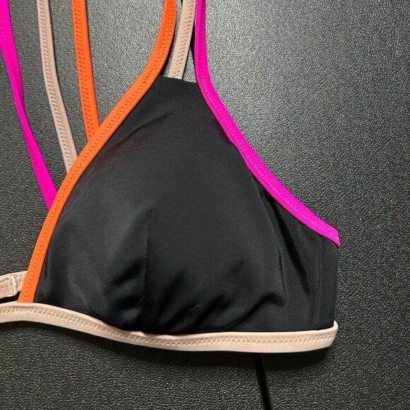 Victoria’s Secret Black Bikini Top with Neon Straps - Picture 4 of 7